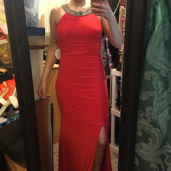 Full length Red prom Dress New w/Tag!!!! - Picture 2 of 7